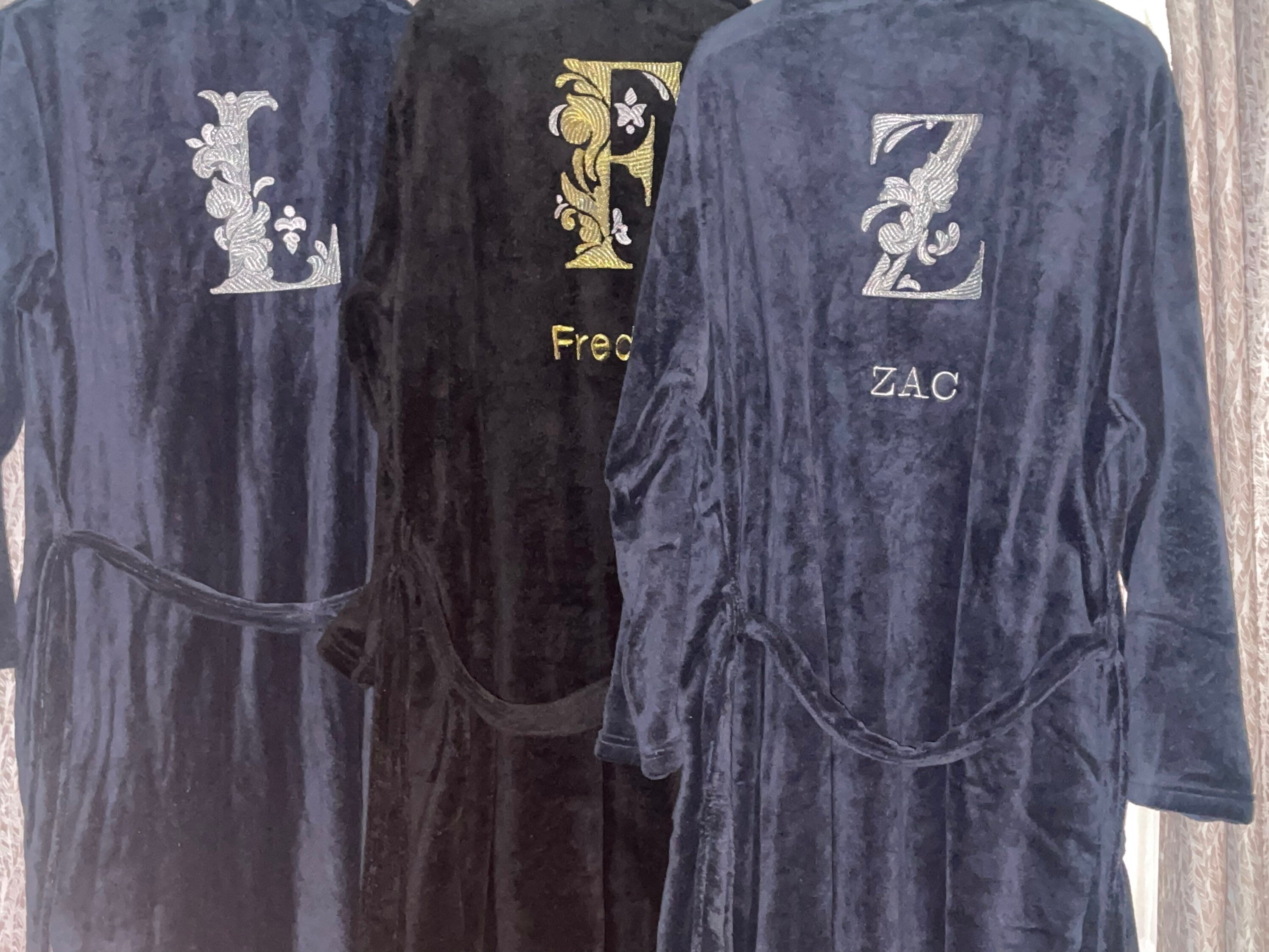 Personalised Fleece Dressing Gown With Initial Bath Robe Unsex Super Soft 100 Polyester Etsy