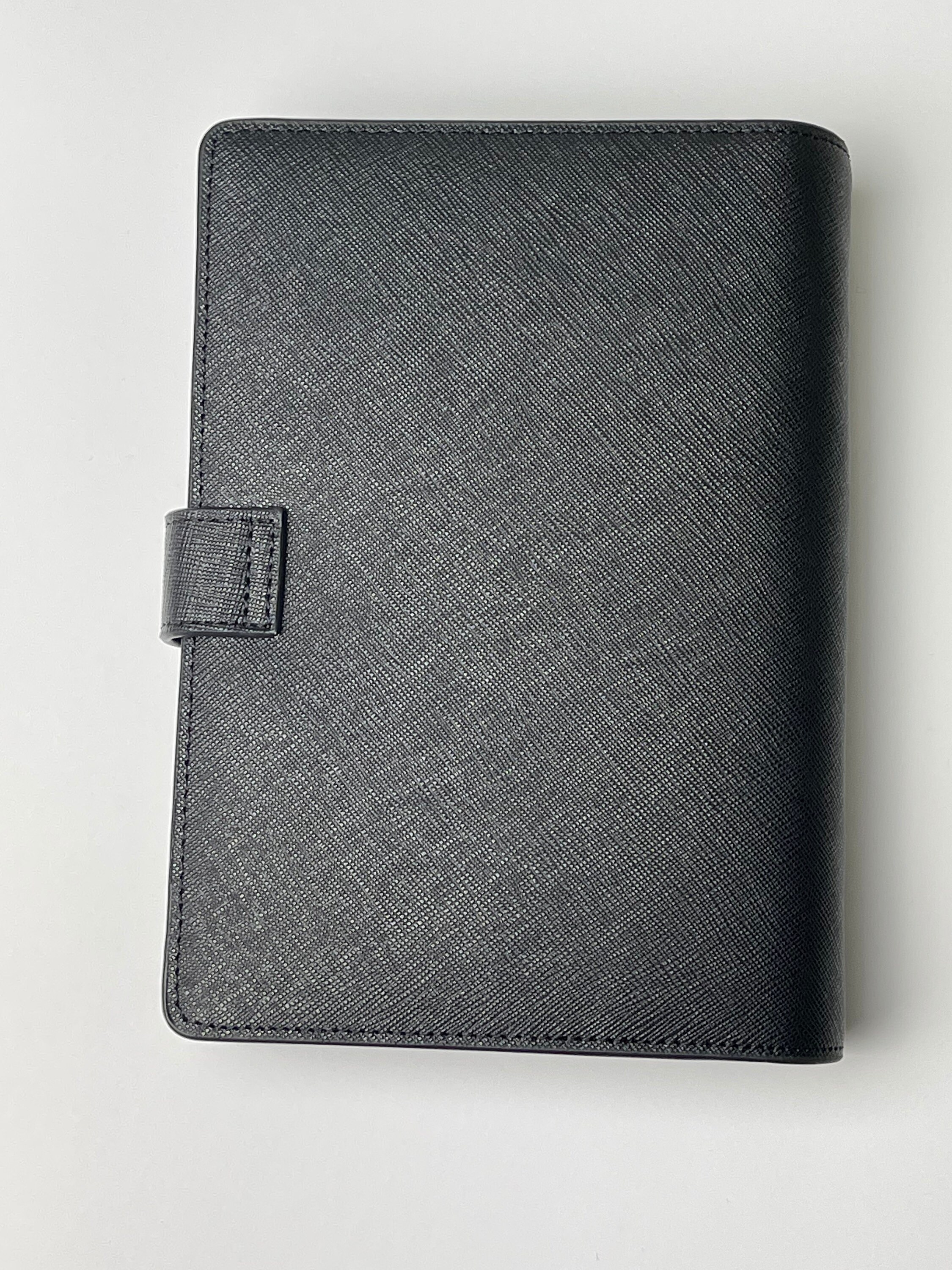 Black Saffiano Leather A6 Planner | Genuine Leather Six-ring Agenda - Etsy