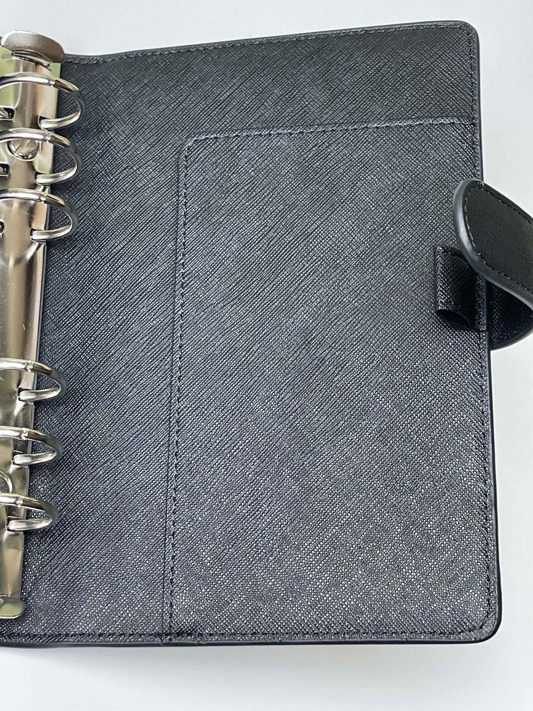 Black Saffiano Leather A6 Planner | Genuine Leather Six-ring Agenda - Etsy