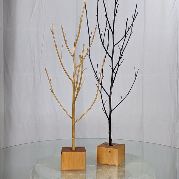 Tabletop ornament display tree, made with a real natural plant stalk / tree that has been dried and preserved, with FREE SHIPPING