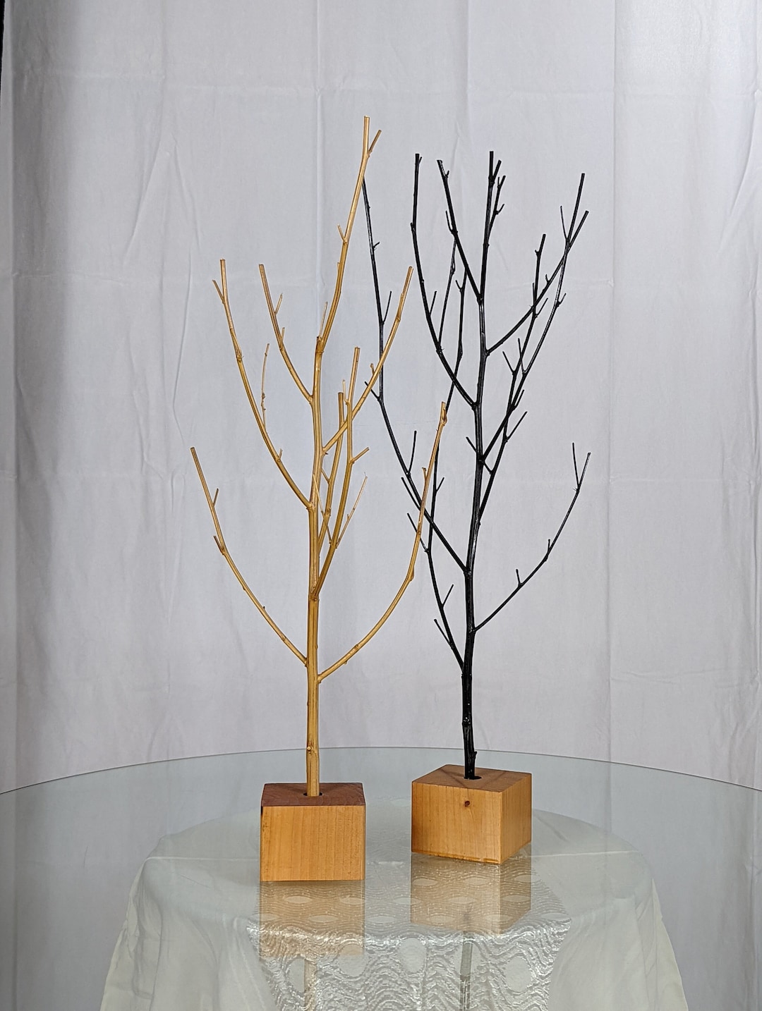 Tabletop Ornament Display Tree, Made With a Real Natural Plant Stalk