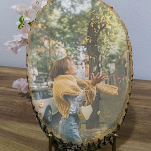 Holz Jahrestagsgeschenk, Holz Jahrestag Zeichen, Geschenk zum 5. Jahrestag, Holz Foto Geschenk, personalisiertes Holz Foto, Geschenk zum fünften Jahrestag