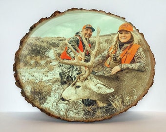 Hunting Decor Custom Wood Photo Hunting Gift Rustic Hunting Picture on Wood Gift for Him Wood Picture Transfer Christmas Gift for Dad