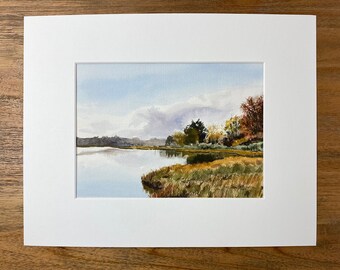 Original Watercolor painting of the Narrow River by Jill Byers