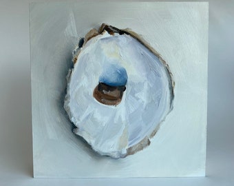 Oyster Shell Painting, Original by Jill Byers