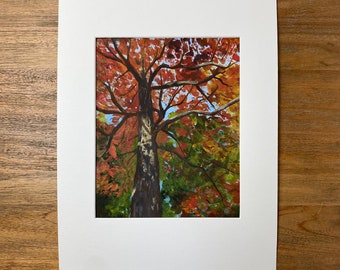 Original watercolor and gouache painting by Jill Byers - Autumn Canopy