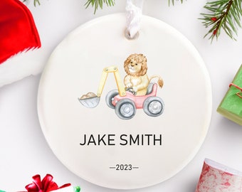 Baby Boy Lion Ornament Personalized First Christmas, Baby Boy's First Christmas Ornament, Custom Name Christmas Ornament, Tree Decoration