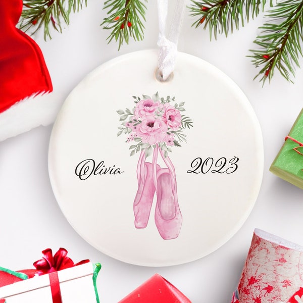 Personalized Ballerina Christmas Ornament, Custom Dancer Christmas Gift, Baby Girl Christmas Ornament, Christmas Gift for Ballerina & Ballet