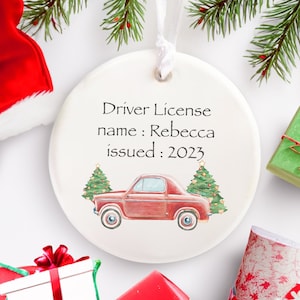 Custom New Driver&#39;s Name Christmas Ornament, Driver&#39;s License Christmas Ornament, New Driver Keepsake, New Car Ornament 2023, First Car Gift