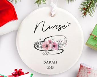 Personalized Nurse Christmas Ornament, Custom Name New Year Ornament, Christmas 2023 Tree Decoration, Nurse Graduation Ornament