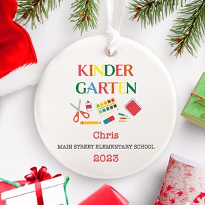 Kindergarten Christmas Ornaments, Kindergarten Gift, Elementary School Ornament, Custom Name Ornament, Personalized Kids Ornament, Kids Gift