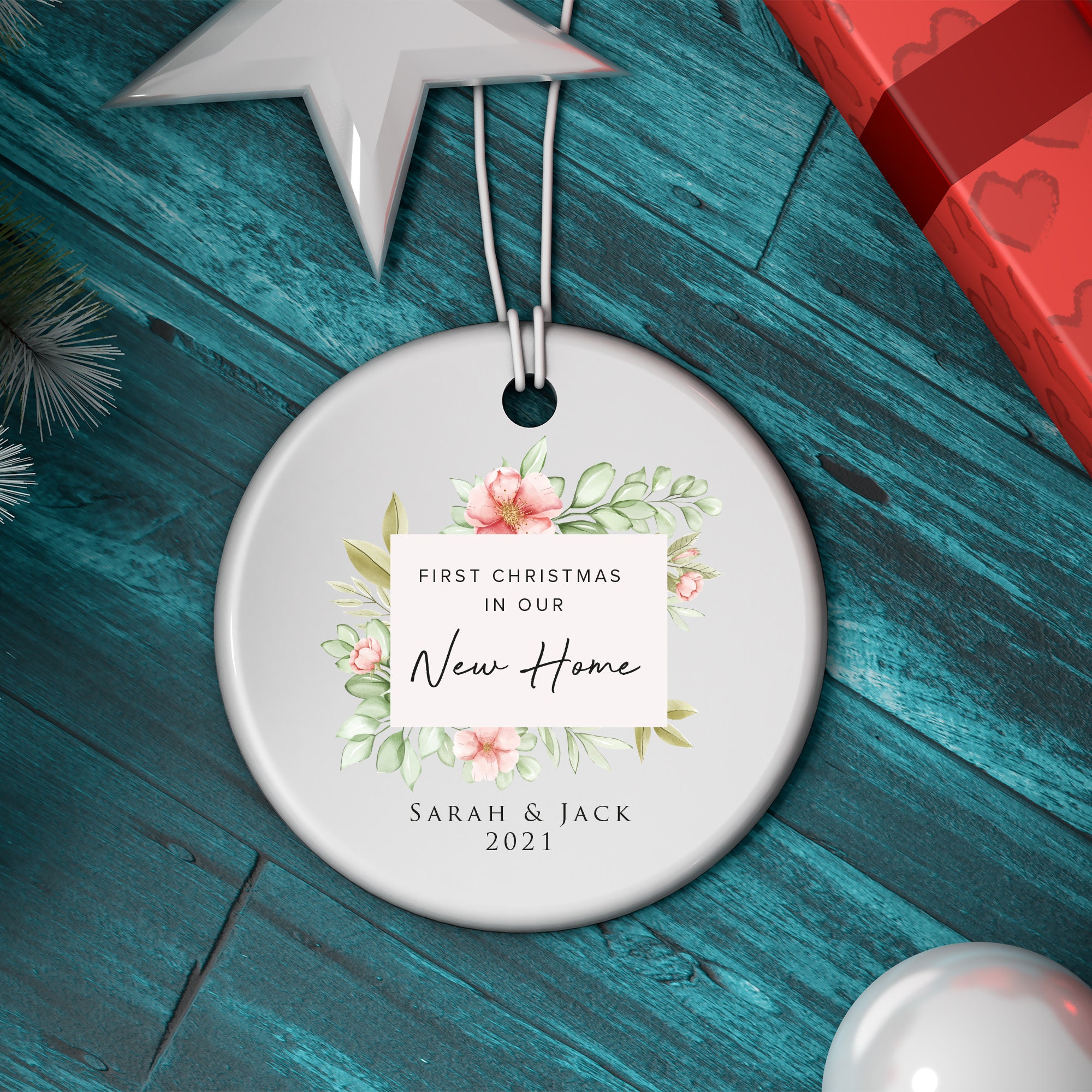 Personalized  Christmas Ornament Our First Christmas as a Family Home Sweet Home 2021 First Christmas in our new home
