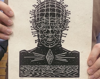 PINHEAD & PUZZLE-BOX Art Print – Hellraiser Icon – by Scott