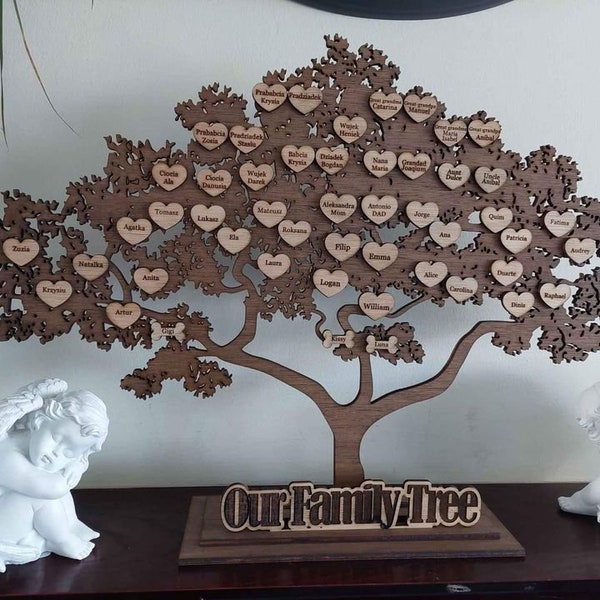 Beautiful Personalised Wooden Family Tree | Tree Of Life. Special Gift. Keepsake