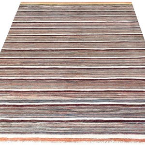 Striped Wool Kilim Rug: Multi-Color Flatwoven Rug (Custom Size)