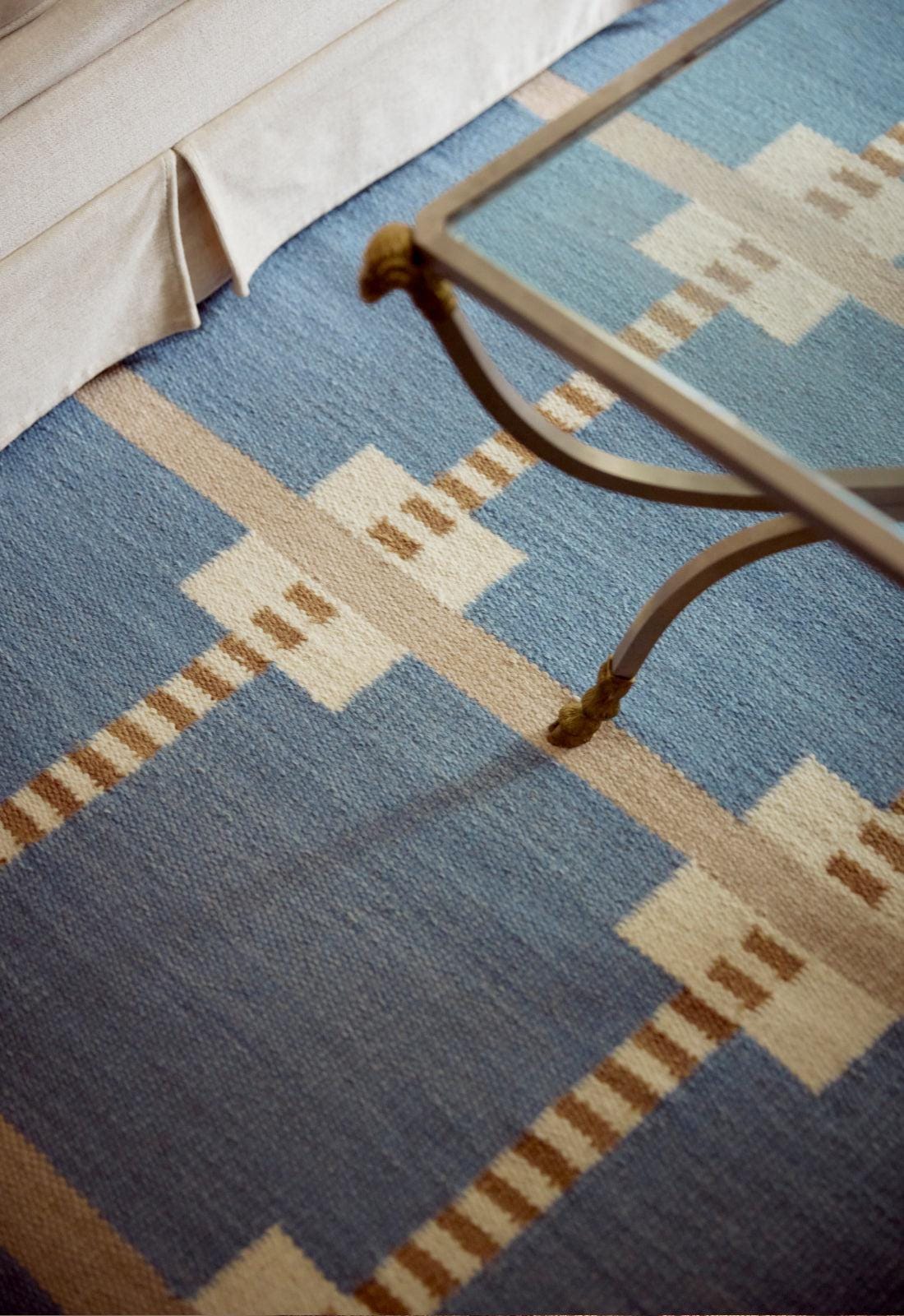 Irma Kronlund Tapis suédois vintage Kilim Rollakan, Kronobergs Läns
