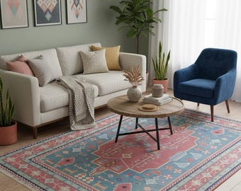 Large Turkish Kilim Rug: Hand Knotted Wool Area Rug (9x12 ft)