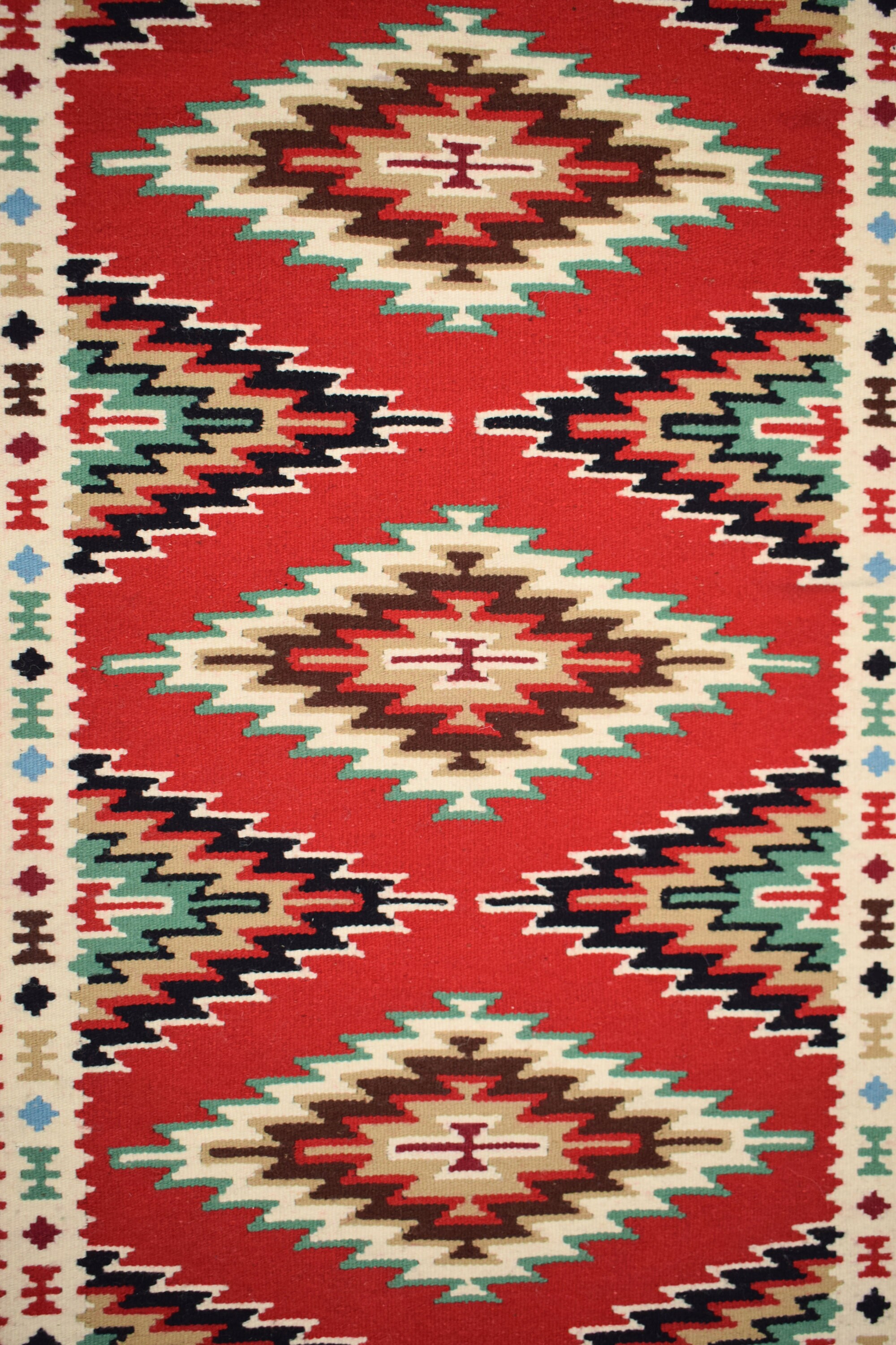 ACTUS KILIM DHURRIEラグ （140×200cm） Amazon.com: CASAVANI - 4' Square Rug Kilim Rug Blue & Red