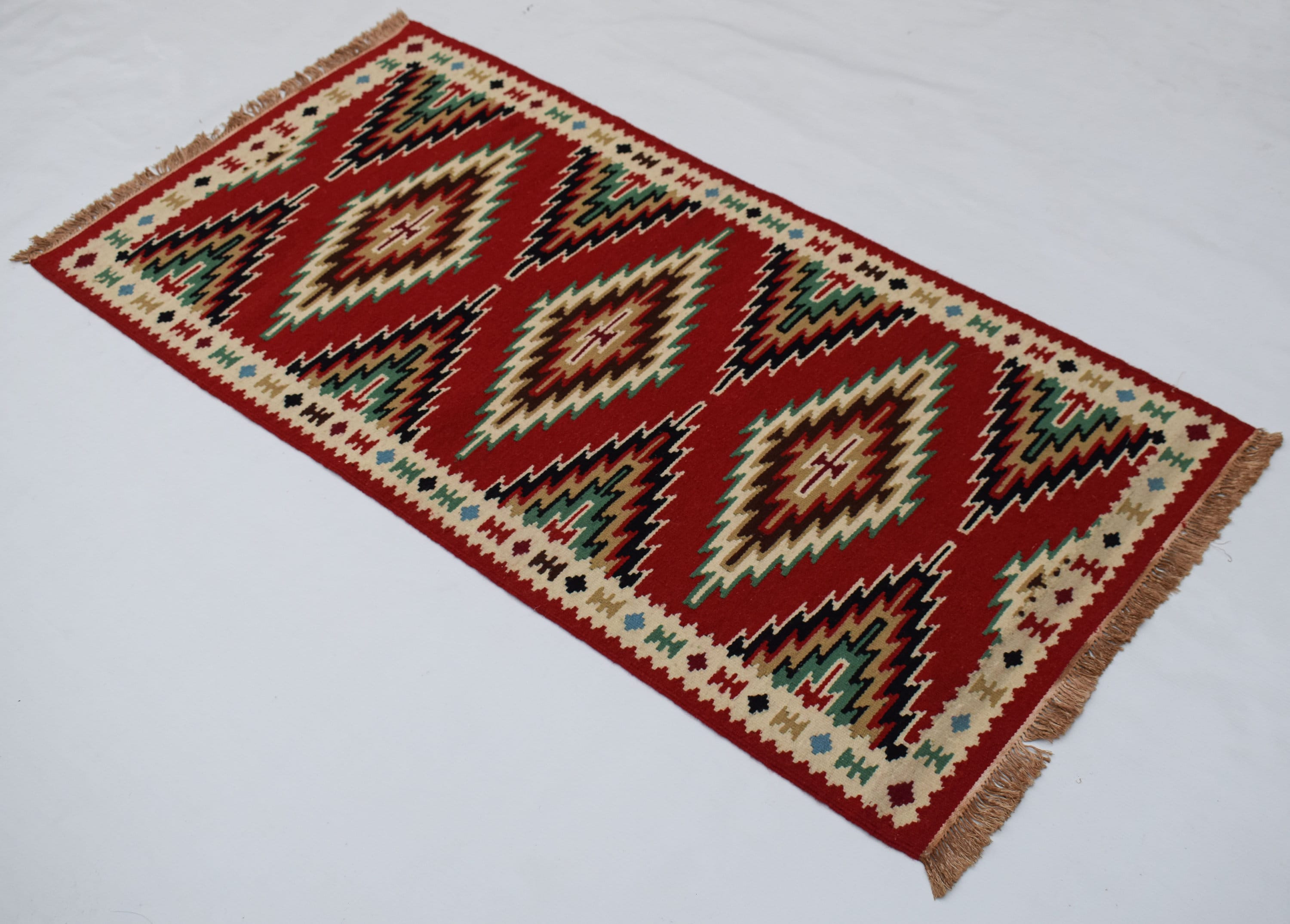 2x4 Kilim Rug, Unique Design Rug, Modern Dhurrie, Handmade