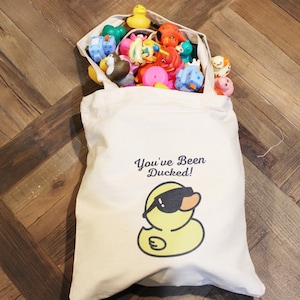 Bag of Ducks You've Been Ducked Canvas Tote Rubber Duck Lovers Perfect Gift for SUV Ducking Keep Your Ducks Organized image 3