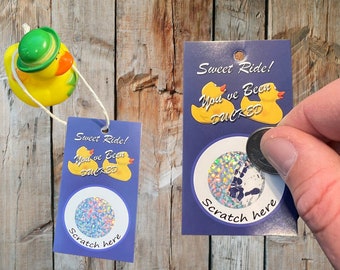 You've Been Ducked Scratch Off Duck Tags! Unique and Fun Design! Perfect Size for All Ducks