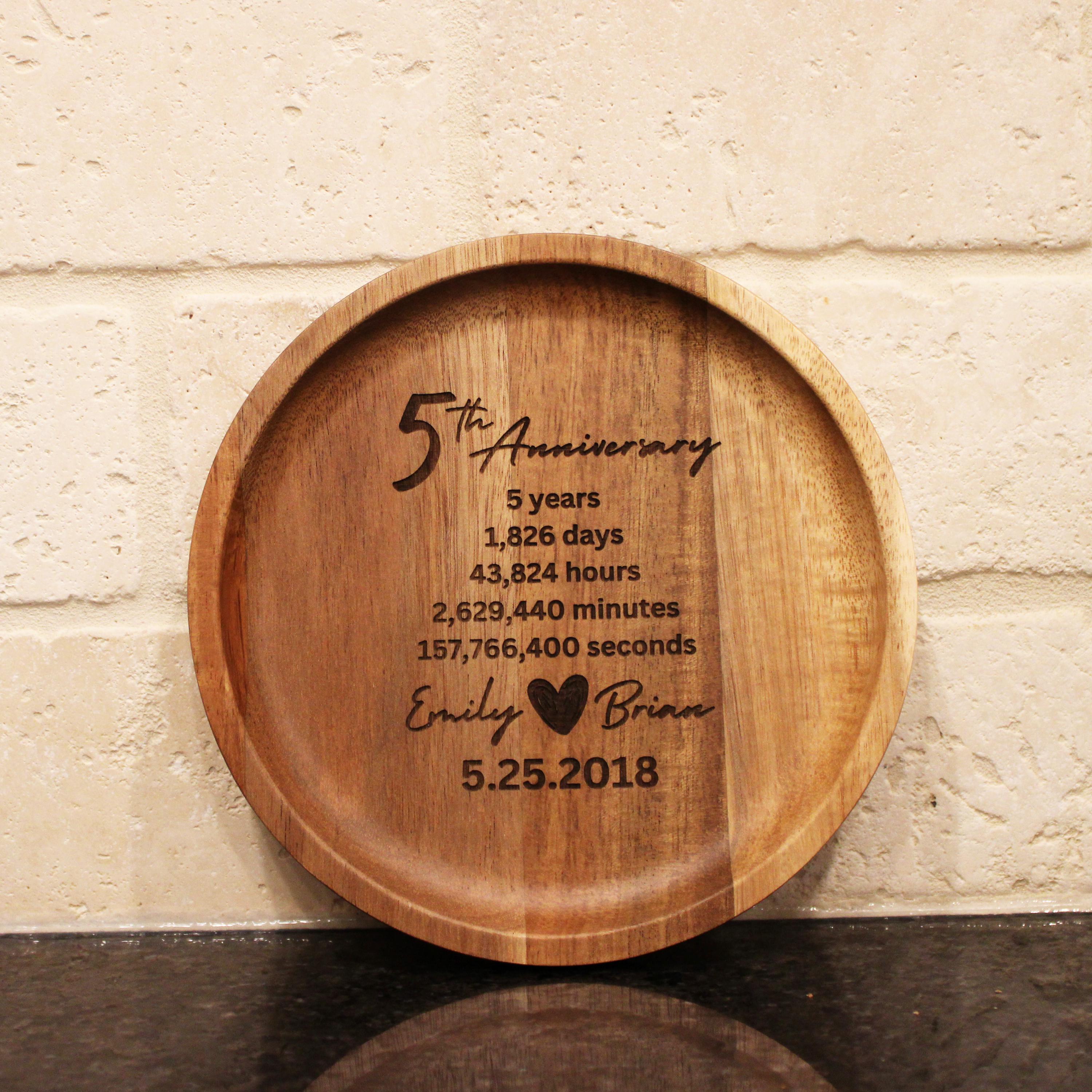 Personalized 5th Wedding Anniversary Ring Dish | Custom Engraved