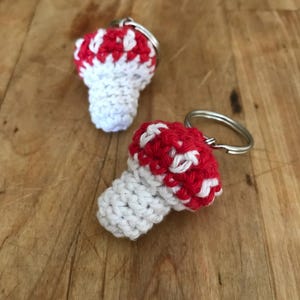 Handmade Crocheted Mushroom Keychain - Cute & Colorful Amigurumi Accessory