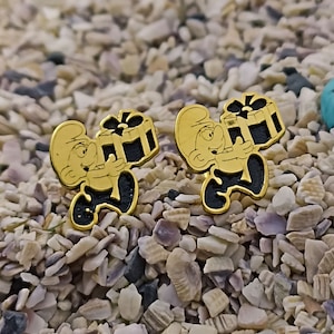 Jokey Smurf Earrings and Necklace, Smurfs Jewelry, Cartoon Earrings and Necklace, Cartoon Jewelry