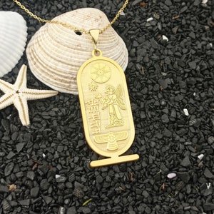 Sumerian Cuneiform Name Necklace, Custom Made Anunnaki Pendant, Ancient Sumerian Mythological Jewelry, Sumerian Winged Sun Disc Necklace