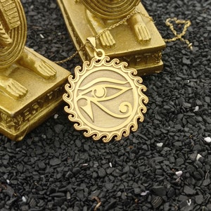 Egyptian Eye of Horus Necklace, Hieroglyph Necklace Jewelry, Custom Made Necklace Egypt Pendant, Egypt Eye of Horus Necklace with Name