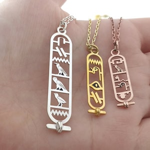 Egypt Cartouche Ancient Style Jewelry Meaningful Protective Accessory Antique Looking 925 Sterling Silver