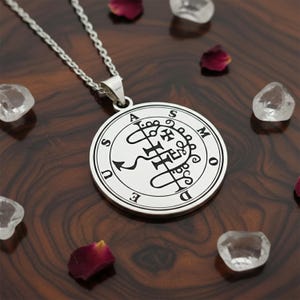 Asmoday Sigil Necklace - asmodai asmodeus locket necklace occult demonolatry satanic ritual invocation altar magic gift 925 Sterling Silver