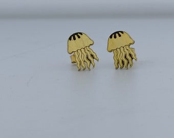 Silver Jellyfish Earrings / Tiny Sea Animal Studs / Minimal Gift for Kids