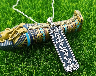 Collana con cartiglio egiziano unico, collana con geroglifici, collana con simbolo antico personalizzata, ciondolo in argento con ciondolo dell'antico Egitto