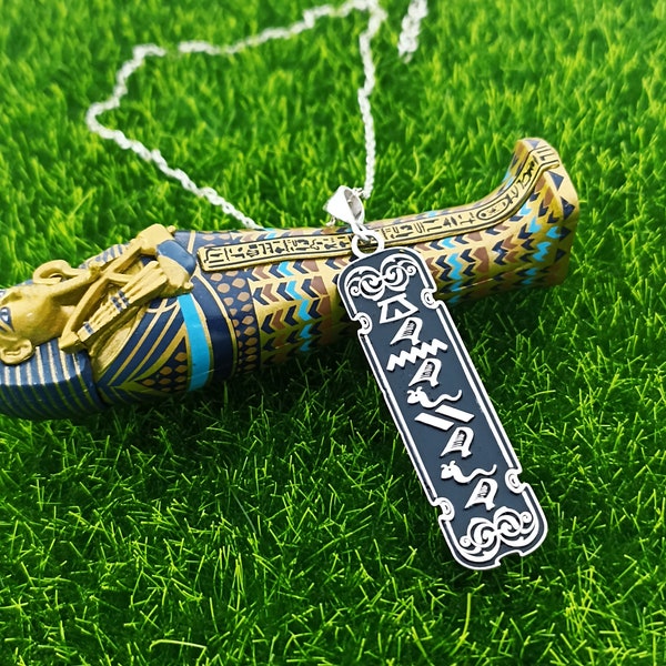 Unique Egypt Cartouche Necklace, Hieroglyph Necklace Jewelry, Custom Made Ancient Symbol Necklace, Silver Ancient Egyptian Pendant Jewellery