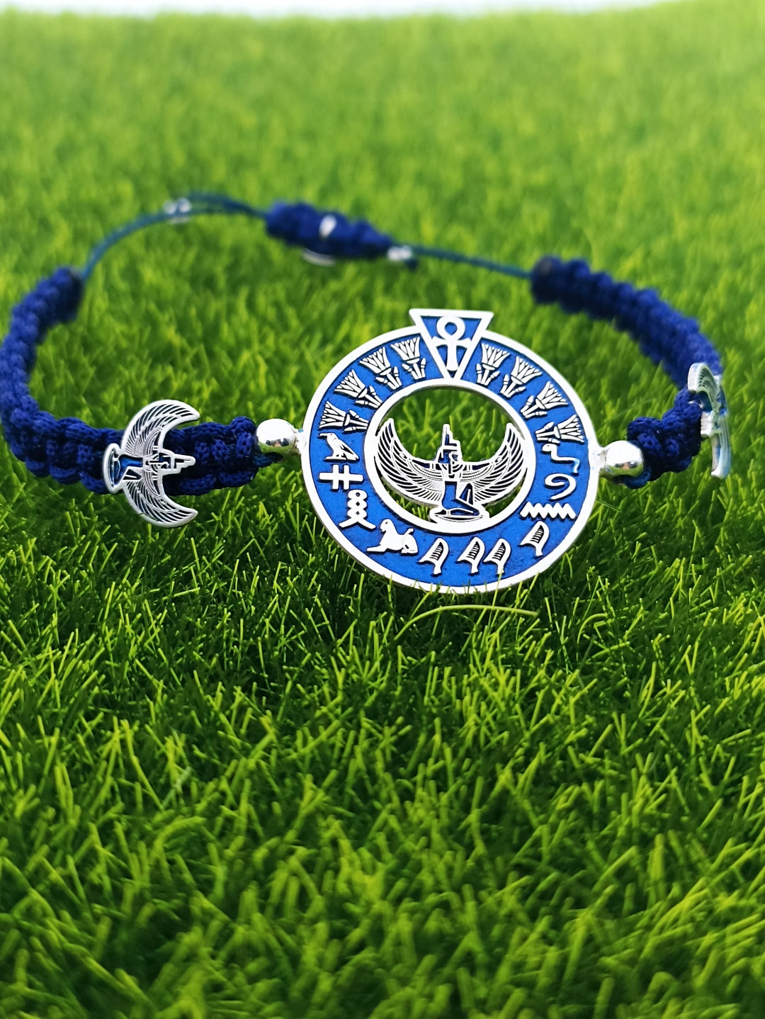 Egyptian Goddess Isis Bracelet Hieroglyphic Egyptian Jewelry Etsy