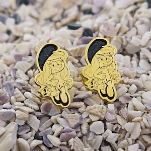 Pendientes y collar de Pitufina, Joyería de Pitufos, Pendientes y collar de dibujos animados, Joyería de dibujos animados