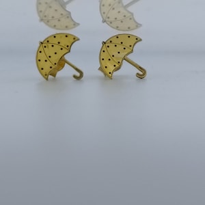 Silver Umbrella Stud Earrings , Dainty Umbrella Earrings , Simple Minimal Stud Earrings