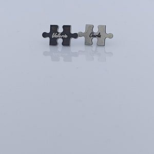 Silver Jigsaw Piece Earrings, Puzzle Game Stud Earrings, Fun Earrings, Cute Jigsaw Shape Stud Earrings
