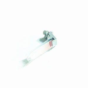 May include: A silver metal clamp with a red plastic piece on the top. The clamp is in a clear plastic bag.