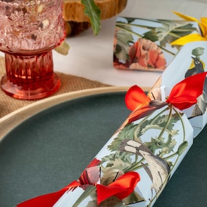Crackers de Noël - Bonbon de Noël - Luxe, Oiseaux & Fleurs, Ultra Haute Qualité, Fait Main - Boîte de 8