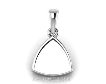 Sterling Silver Trillion Bezel Pendant Setting, Resin & Cabochon Keepsake DIY