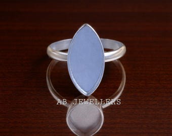 Keepsake 925 Sterling Silver Marquise Blank Bezel Ring, Resin Cabochon Jewelry Supplies