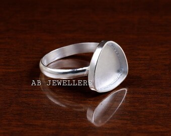 Sterling Silver Triangular Bezel Ring Setting, DIY Resin Crafts