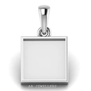 925 sterlingsilver fyrkantigt blankt bezelhänge, gör-det-själv-pyssel