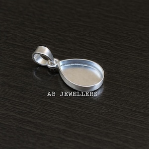 Sterling Silber Pear Bezel Anhänger Fassung, Resin & Andenken DIY