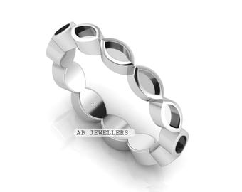 Sterling Silver Marquise Eternity Ring, DIY Resin Ashes Keepsake