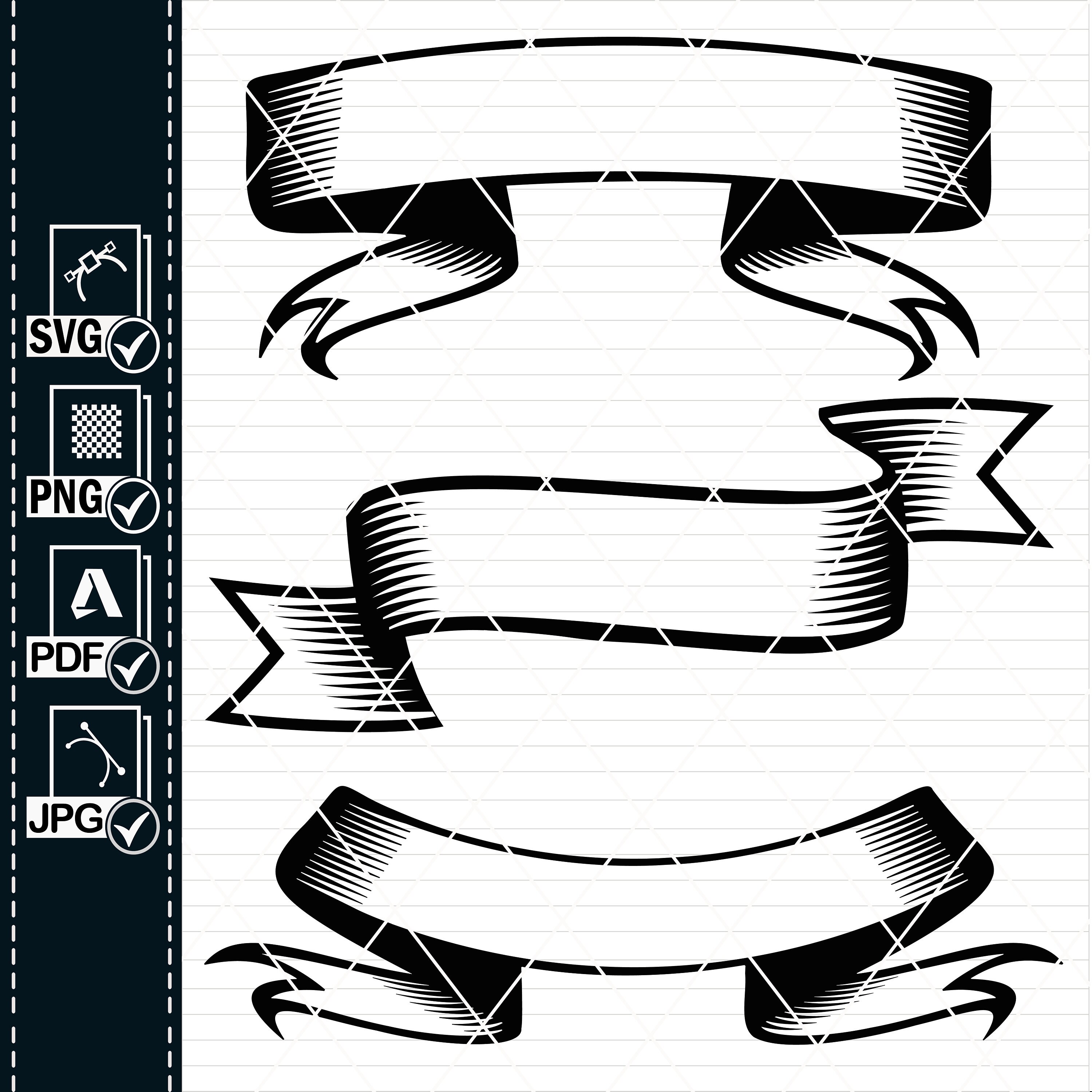 Banner SVG Bundle, Ribbon Scroll Label Clipart (digital Download) - Etsy
