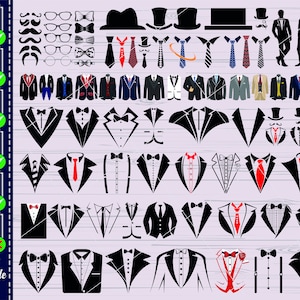 Tuxedo SVG Bundle, Tuxedo SVG, Suit clipart, Suit bundle svg, cut file, Tuxedo Clipart, Tuxedo vector,Tuxedo Cut Files For Silhouette,vector