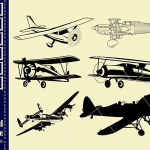 Biplan SVG 1, plan dhélice svg, vecteur biplan, monogramme Split Old Planes, fichiers Svg pour Cricut Silhouette, svg eps png, fichier de coupe Cricut image 2